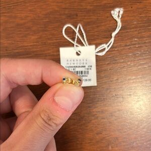 Barneys New York Gold Ring with Blue Accent